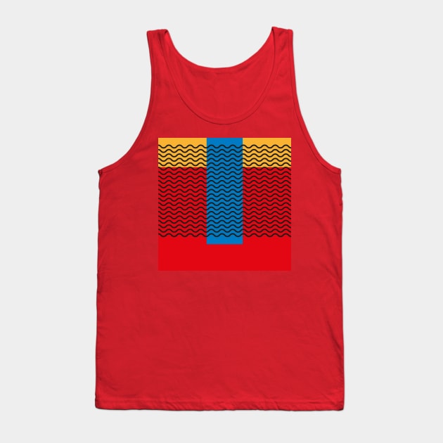 Geometric Shapes and Waves Mosaic Abstract Tank Top by oknoki